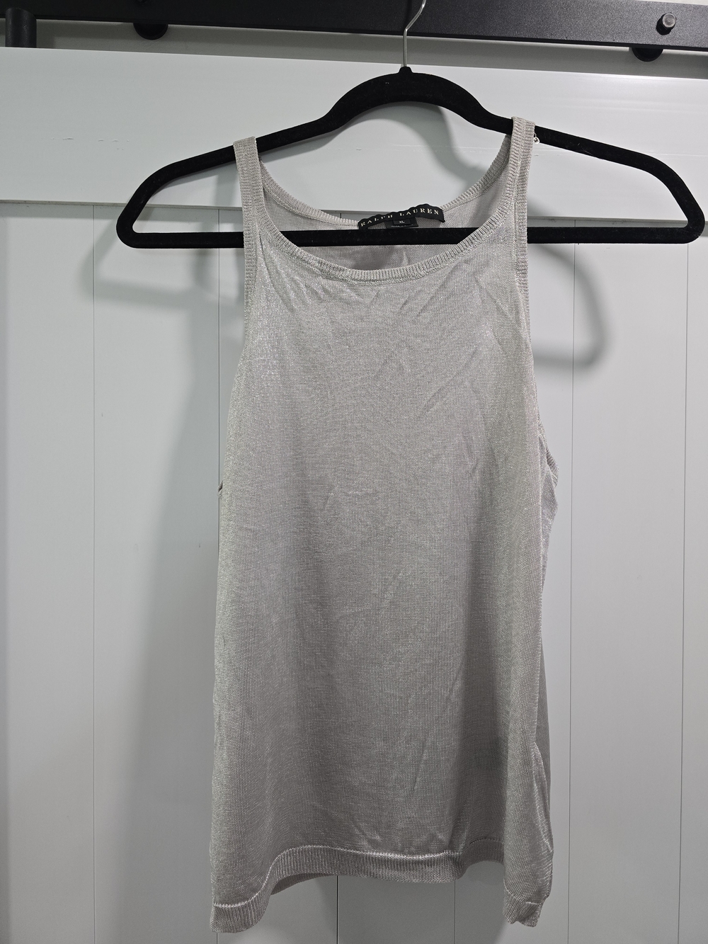 Ralph Lauren Cream Knit Tank Top with Scoop Neck